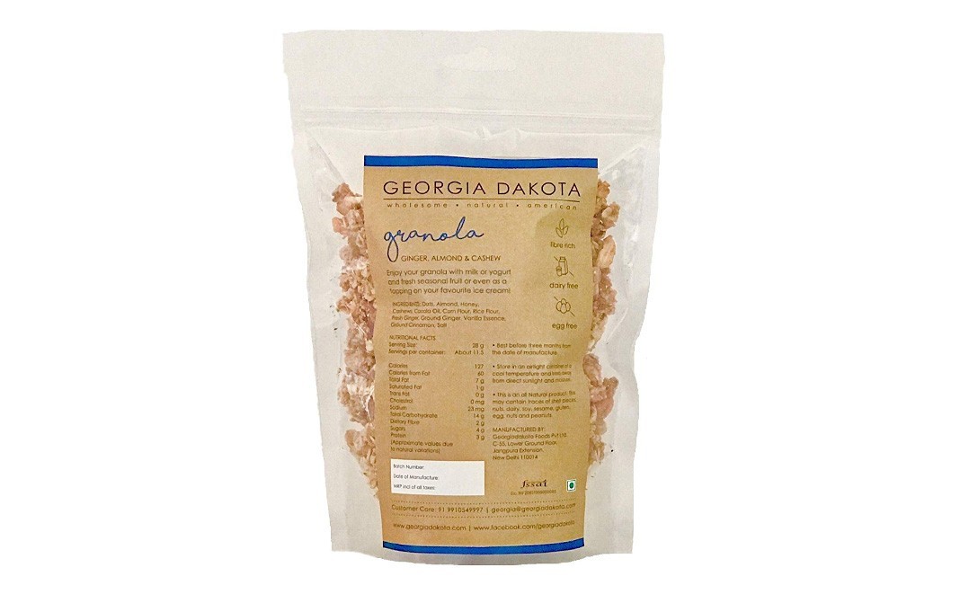 Georgia Dakota Granola - Ginger, Almond & Cashew    Pack  350 grams